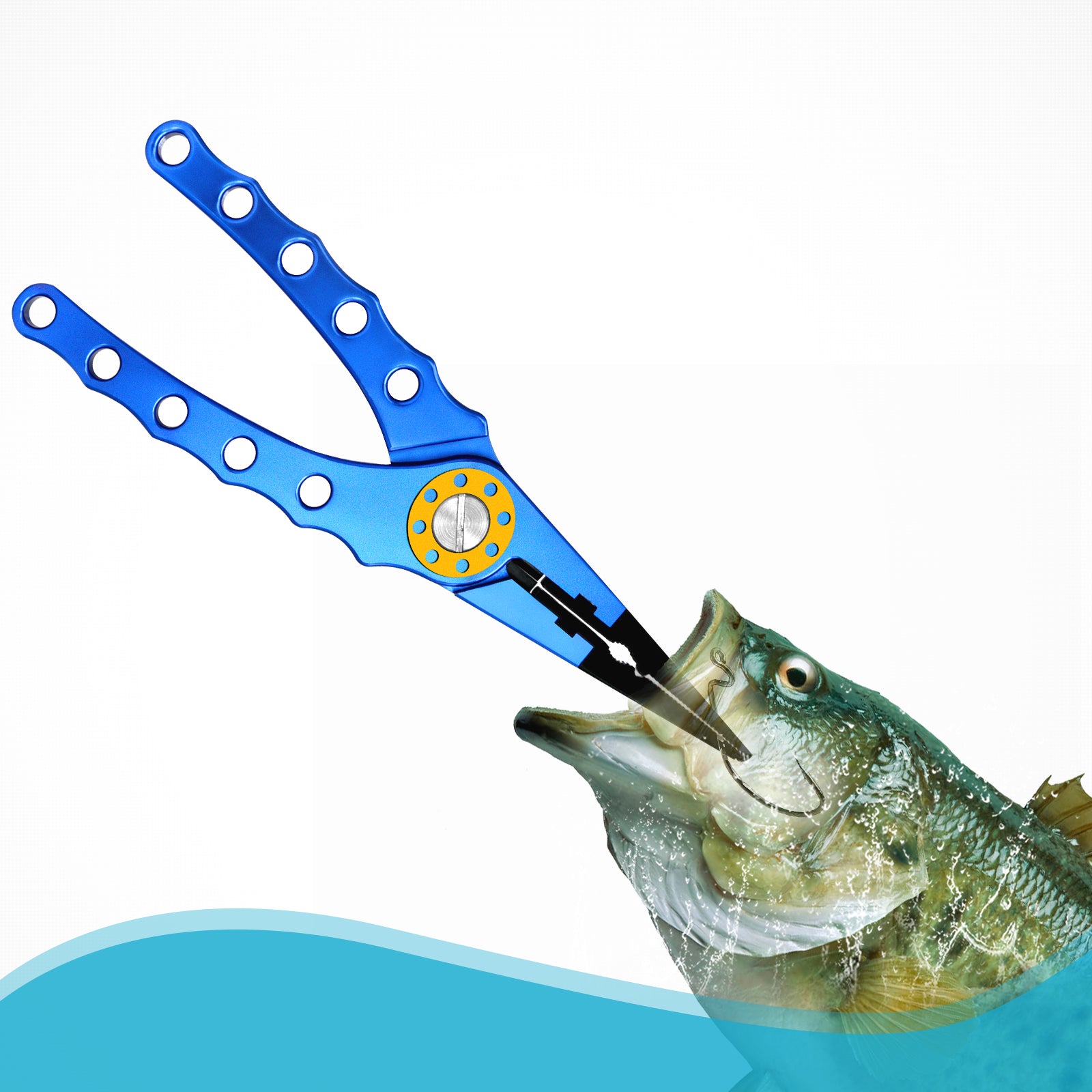 Cheap with Scale Fish Lip Grip Holder Pincer Clamp Lip Control Tool  Professional Fishing Gripper Outdoor