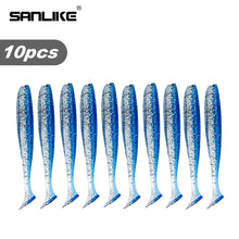 Load image into Gallery viewer, SANLIKE 10pcs Soft Plastic Fishing Lures Set Soft Bait T Tail Soft Bug Swimbaits Silicon Rubber Jig Fishing Bait Softworm Tackle