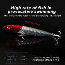Load image into Gallery viewer, SANLIKE 10g 8cm Pencil Sinker Quad Reinforced Blood Groove Hooks Bass Fishing Tackle Lure Saltwater Lure Bait Lures