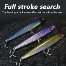 Load image into Gallery viewer, SANLIKE 10g 8cm Pencil Sinker Quad Reinforced Blood Groove Hooks Bass Fishing Tackle Lure Saltwater Lure Bait Lures