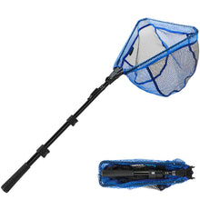 Load image into Gallery viewer, SANLIKE 1.1M Fishing Net Glass Fibre Rod Telescopic Pole Foldable Handle Landing Net Coated Mesh Fishing Tackle Accessories