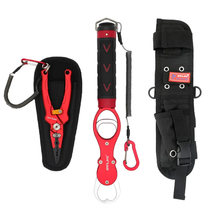 Load image into Gallery viewer, SANLIKE Aluminium alloy fish lip clip with scale weigher 360° swivel fishing hook catching pliers Multi-function with tackle bag