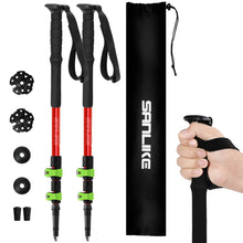 Load image into Gallery viewer, SANLIKE Hiking support walking stick Non-slip walking stick Three sections adjustable aluminium alloy hiking stick walking stick