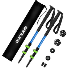Load image into Gallery viewer, SANLIKE Hiking support walking stick Non-slip walking stick Three sections adjustable aluminium alloy hiking stick walking stick
