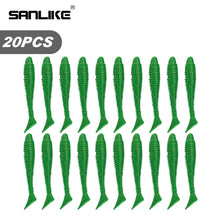 Load image into Gallery viewer, SANLIKE Fishing Soft Lure Baits 20pcs/Box Silicone Spiral Thread Fake Lure PVC Worms Swimbait Fishing Accessories Tackle