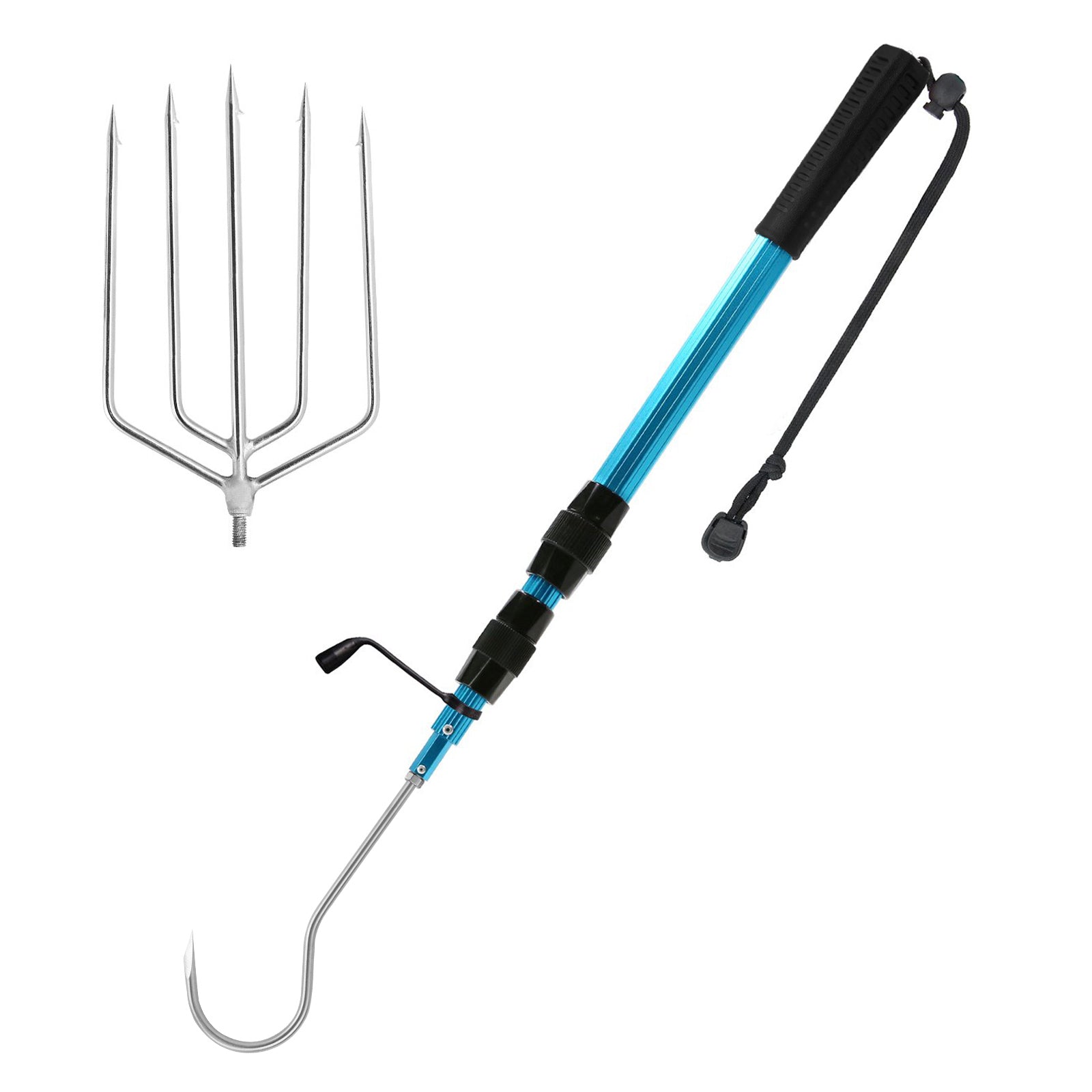 aluminum fish hooks in saltwater SANLIKE Telescopic Fish Gaff with Stainless Sea Fishing Spear Hook Tac – SANLIKE STORE