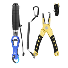 Load image into Gallery viewer, SANLIKE Fishing Clamp with Scale Weighing and Fishing Gripping Pliers Split Ring Pliers Multi-Functional Fishing Tackle Set