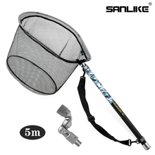 Load image into Gallery viewer, SANLIKE 5m/6m Fishing Net And Folding joint set Retractable Carbon Pole Landing Nylon Net Adapter Fishing Tool Accessories