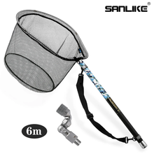 Load image into Gallery viewer, SANLIKE 5m/6m Fishing Net And Folding joint set Retractable Carbon Pole Landing Nylon Net Adapter Fishing Tool Accessories