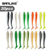 Load image into Gallery viewer, SANLIKE Fishing Soft Lure Baits 20pcs/Box Silicone Spiral Thread Fake Lure PVC Worms Swimbait Fishing Accessories Tackle
