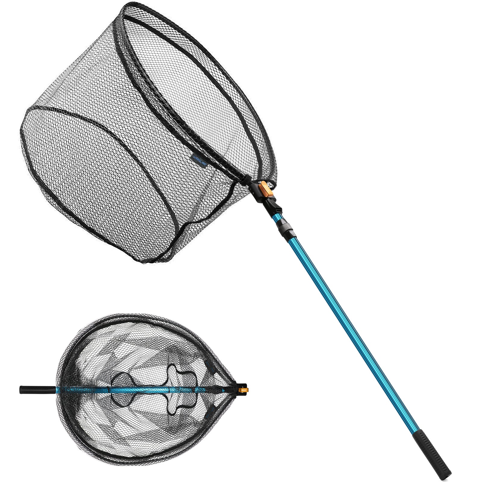 extendable rubber fishing net SANLIKE 1.8/2.1m Folding Fishing Landing Net Retractable Rubber Coated –  SANLIKE STORE
