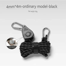 Load image into Gallery viewer, SANLIKE 1pc 4mm Portable Outdoor Pulley Adjustable Tent Stand Metal Lifting Pulley Reflective Wind Rope One Step Adjustable