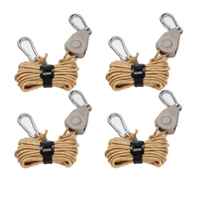 Load image into Gallery viewer, SANLIKE 4pcs 4mm Outdoor Pulley Adjustable Tent Stand Metal Lifting Pulley Highly Reflective Wind Cord Compact and Portable