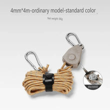 Load image into Gallery viewer, SANLIKE 1pc 4mm Portable Outdoor Pulley Adjustable Tent Stand Metal Lifting Pulley Reflective Wind Rope One Step Adjustable