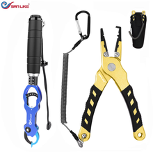 Load image into Gallery viewer, SANLIKE Fish Plier With Fish Lip Grip Antirust Aluminum Alloy Tungsten Carbide Fishing Hook Remover Line Cutting Fish Grabber