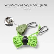 Load image into Gallery viewer, SANLIKE 1pc 4mm Portable Outdoor Pulley Adjustable Tent Stand Metal Lifting Pulley Reflective Wind Rope One Step Adjustable