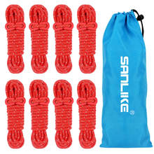 Load image into Gallery viewer, SANLIKE 8 PCS Tent rope 4 m Reflective tent rope for tents with blue storage bag Camping Hiking Tent Accessories