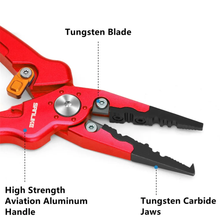 Load image into Gallery viewer, SANLIKE Aluminium alloy fish lip clip with scale weigher 360° swivel fishing hook catching pliers Multi-function with tackle bag