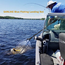 Load image into Gallery viewer, SANLIKE 1.1M Fishing Net Glass Fibre Rod Telescopic Pole Foldable Handle Landing Net Coated Mesh Fishing Tackle Accessories