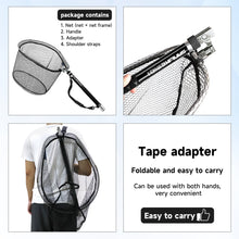 Load image into Gallery viewer, SANLIKE 3m/5m/6m Fishing Net Carbon Portable Retractable Collapsible Landing Handlebar PE Net with Grey Adaptor Fishing Gear