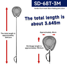 Load image into Gallery viewer, SANLIKE 3m/5m/6m Fishing Net Carbon Portable Retractable Collapsible Landing Handlebar PE Net with Grey Adaptor Fishing Gear