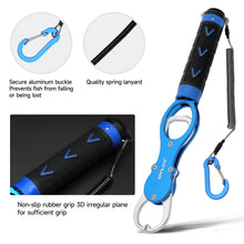 Load image into Gallery viewer, SANLIKE Fish Lip Grip Multifunctional Fishing Clip 360° Swivelling Rubber Handle Lanyard with Weighing Scale Fishing Tools