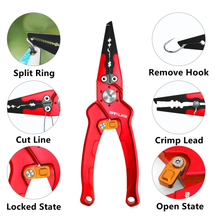 Load image into Gallery viewer, SANLIKE Fish Grip Pliers Set Aluminum Alloy Hand Grip Portable Fishing Lip Gripper Fishing Tool Accessories