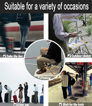 Load image into Gallery viewer, SANLIKE Aluminium Mini Folding Chair Ultra-Light Weight Anti-Rust Outdoor Camping Travel Fishing Chair Foldable Seat Stool