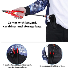 Load image into Gallery viewer, SANLIKE Aluminium alloy fish lip clip with scale weigher 360° swivel fishing hook catching pliers Multi-function with tackle bag