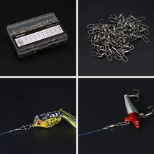 Load image into Gallery viewer, SANLIKE 25pcs Fishing Ball Bearing Swivel High Strength Stainless Steel Corrosion Resistant Lure Connector Fishing Equipment