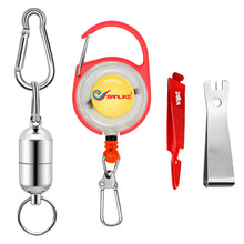 Load image into Gallery viewer, SANLIKE Magnetic Net Release Holder Fishing Line Clipper Quick Knot Tying Tool with Retractors Fly Fishing Combo