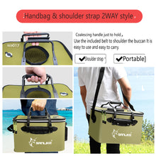 Load image into Gallery viewer, 40cm, 50cm dark green fish box, EVA waterproof fish bucket, water container for outdoor activities, live fish bucket for fishing