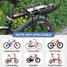 Load image into Gallery viewer, SANLIKE Aluminum Rear Bike Rack Bicycle Cargo Rack with Fenders Universal Adjustable Bicycle Luggage Travel Carrier Stand