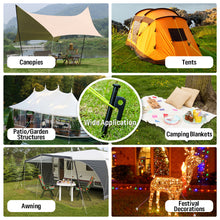 Load image into Gallery viewer, SANLIKE Tent Nail and Rope Set 8pcs Heavy Duty Forged Steel Tent Stakes Storage Pouch Kinds of Ground Outdoor Camping Tool