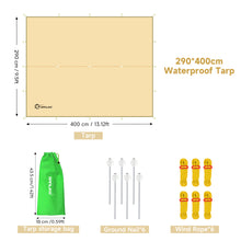 Load image into Gallery viewer, SANLIKE Outdoor Canopy Sunshade Rainproof And Sunscreen 6 Ground Nails And 6 Wind Ropes Portable Tent For Camping And Picnicking