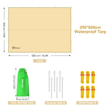Load image into Gallery viewer, SANLIKE Outdoor Canopy Sunshade Rainproof And Sunscreen 6 Ground Nails And 6 Wind Ropes Portable Tent For Camping And Picnicking