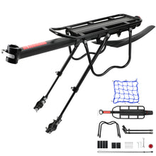 Load image into Gallery viewer, SANLIKE Aluminum Rear Bike Rack Bicycle Cargo Rack with Fenders Universal Adjustable Bicycle Luggage Travel Carrier Stand