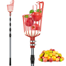 Load image into Gallery viewer, SANLIKE Lightweight Aluminum Fruit Picking Tool, 12-Foot Telescoping Fruit Picking Pole, Easy-to-assemble Twisted Apple Basket