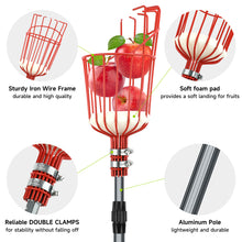 Load image into Gallery viewer, SANLIKE Lightweight Aluminum Fruit Picking Tool, 12-Foot Telescoping Fruit Picking Pole, Easy-to-assemble Twisted Apple Basket