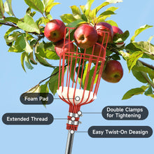 Load image into Gallery viewer, SANLIKE Lightweight Aluminum Fruit Picking Tool, 12-Foot Telescoping Fruit Picking Pole, Easy-to-assemble Twisted Apple Basket