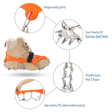 Load image into Gallery viewer, SANLIKE 1 Pair L/XL 24 Tooth Ice Claws Grippers Mountaineering Boots Ice Climbing Spikes Climbing Chains Ice Claws Shoe Covers