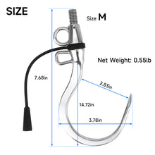 Load image into Gallery viewer, SANLIKE Double Hole Fishing Hook Stainless Steel Sea Fishing Hook Nylon rope Hook for Freshwater Saltwater Fishing Accessories