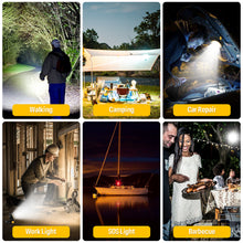 Load image into Gallery viewer, SANLIKE 1000lm LED Work Lights 5200mAh Rechargeable Magnetic Work Light 7 Light Modes Waterproof Flashlight with 360° Rotation