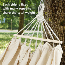 Load image into Gallery viewer, SANLIKE Portable Canvas Double Hammock 2 People Oversized Load Capacity 300kg Canvas Cotton Hammock for Porch, Garden, Backyard