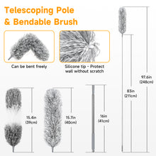 Load image into Gallery viewer, SANLIKE Gutter Cleaning Brush 8.2FT Telescoping Guard Cleaner Extendable Roofing Tool Long Rain Gutter Guard Cleaning Tools for Easy Removing Leaves and Debriswith 2 Brushes