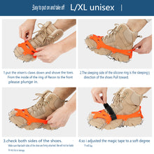 Load image into Gallery viewer, SANLIKE 1 Pair L/XL 24 Tooth Ice Claws Grippers Mountaineering Boots Ice Climbing Spikes Climbing Chains Ice Claws Shoe Covers