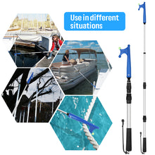 Load image into Gallery viewer, SANLIKE 1.4M Boat Hook Telescoping Aluminium Alloy Pole Telescopic Fishing Gaff With Rubber Non-Slip Grip Hook Boat Part