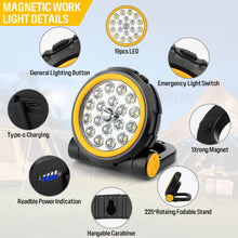 Load image into Gallery viewer, SANLIKE 1000lm LED Work Lights 5200mAh Rechargeable Magnetic Work Light 7 Light Modes Waterproof Flashlight with 360° Rotation