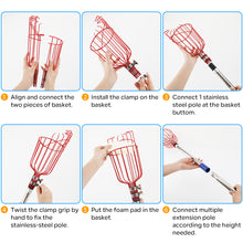 Load image into Gallery viewer, SANLIKE Basket Fruit Picker Head Stainless Steel Pole Multifunctional Convenient Fruit Picking Tool Catcher Apple Peach Picking
