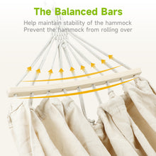 Load image into Gallery viewer, SANLIKE Portable Canvas Double Hammock 2 People Oversized Load Capacity 300kg Canvas Cotton Hammock for Porch, Garden, Backyard